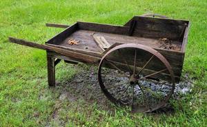 lot 68 image: Vintage wooden cart as shown.