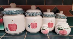 lot 74 image: Kitchen canisters and more in style shown.