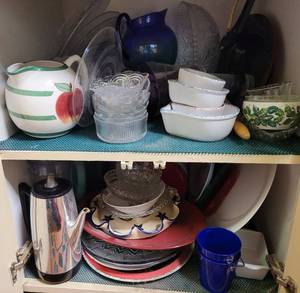 lot 82 image: Platters, dishes, pitcher and more as shown.