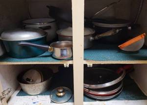 lot 83 image: Lot of assorted pots, pans and more as shown.