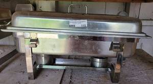 lot 115 image: Stainless steel chafing dish as shown.
