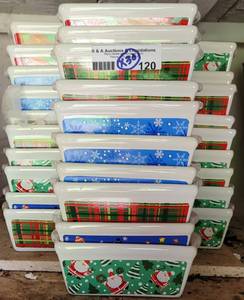 lot 120 image: Lot of 30 ceramic Christmas dishes as shown. (Your bid x 30)