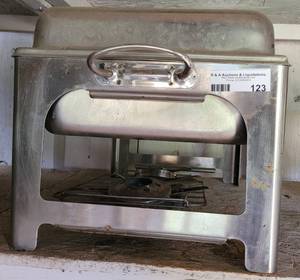 lot 123 image: Tramontina stainless steel chafing dish as shown.