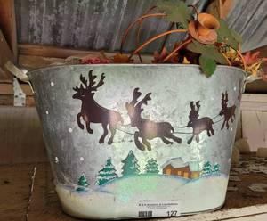 lot 127 image: Home decor galvanized basket as shown.