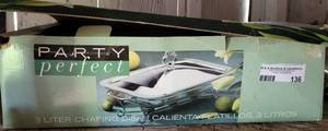 lot 136 image: Party perfect chafing dish in box as shown.