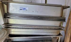 lot 145 image: Lot of 12 stainless steel pans as shown. (Your bid x 12)