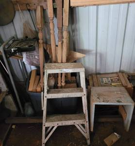 lot 207 image: Step stool and wood as shown.