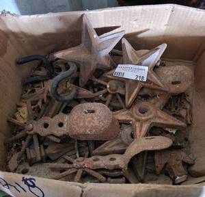 lot 218 image: Lot Of Spurs And Cast Iron Stars as shown.