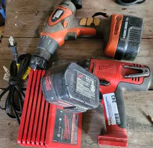 lot 243 image: Milwaukee and Black & Decker Cordless Drills as shown.