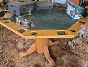 lot 246 image: Poker Table in style and condition shown. Other Items NOT included.