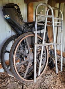 lot 266 image: Wheel chair and walker as shown.