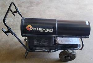 lot 5 image: MR. HEATER 125,000 BTU FORCED-AIR KEROSENE HEATER AS SHOWN.