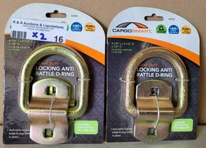 lot 16 image: LOT OF 2 NEW LOCKING ANTI RATTLE D RINGS IN PACKAGES AS SHOWN. YOUR BID X 2