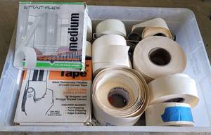 lot 50 image: LOT OF DRYWALL TAPE IN VARIOUS SIZES AS SHOWN.