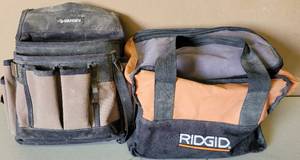 lot 68 image: LOT OF 2 TOOL BAGS IN STYLES AND SIZES SHOWN.