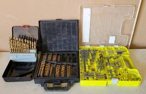 lot 81 image: LOT OF 3 SETS OF ASSORTED DRILL BITS AS SHOWN. (YOUR BID X 3)