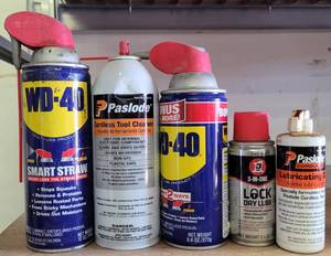 lot 84 image: LOT OF LUBRICANTS AND TOOL CLEANERS AS SHOWN.