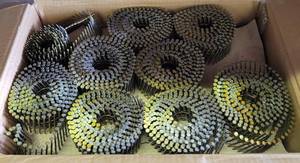 lot 112 image: BOX OF 2 x .099 15DEG ROUND HEAD NAILS AS SHOWN.