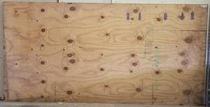 lot 117 image: SHEET OF PLYWOOD AS SHOWN. APPROX. 4FT x 8FT.