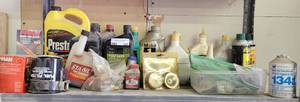 lot 128 image: LOT OF ASSORTED ITEMS INCLUDING TURF GARD, FUEL STABILIZER AND MORE AS SHOWN.