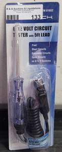 lot 133 image: 612 CEN-TECH VOLT CIRCUIT TESTER WITH 5FT LEAD AS SHOWN.