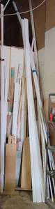 lot 136 image: LARGE LOT OF ASSORTED TRIM IN VARIOUS SIZES AND STYLES PLUS WOOD PIECES AS SHOWN. GENEROUS COUNT