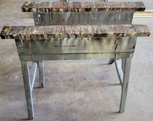 lot 143 image: PAIR OF SAWHORSES AS SHOWN.