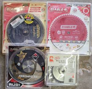 lot 170 image: LOT OF 4 SAW BLADES AS SHOWN. (3) 10 AND (1) 6 316. (YOUR BID X 4)