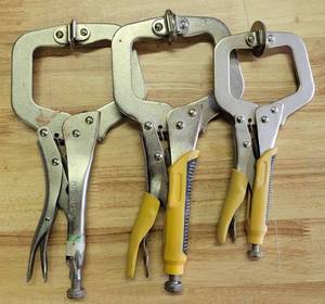 lot 178 image: LOT OF 3 VISE-GRIP LOCKING C-CLAMPS AS SHOWN. (YOUR BID X 3)