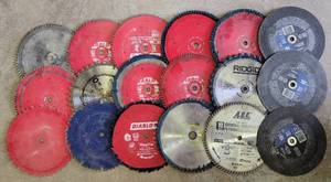 lot 187 image: LOT OF 18 SAW  CUT-OFF BLADES AS SHOWN. (YOUR BID X 18)