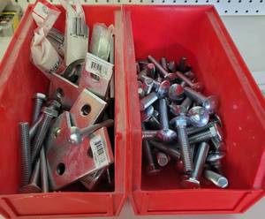 lot 195 image: LOT OF ASSORTED HARDWARE AS SHOWN.