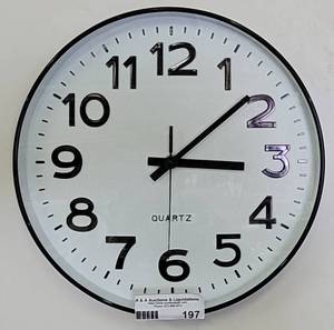 lot 197 image: WALL CLOCK AS SHOWN.