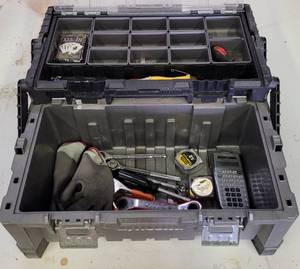 lot 219 image: CANTILEVER ORGANIZER WITH CONTENTS AS SHOWN.