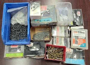 lot 243 image: LOT OF ASSORTED HARDWARE AS SHOWN.