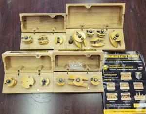 lot 248 image: LOT OF 4 SOMMERFELDS TOOLS FOR WOOD ROUTER BIT SETS IN WOODEN STORAGE BOXES AS SHOWN. (YOUR BID X 4) SEARCH THESE UP