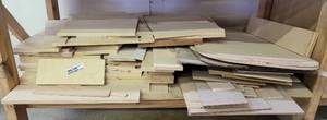 lot 264 image: LOT OF ASSORTED WOOD IN VARIOUS SIZES AND STYLES AS SHOWN.