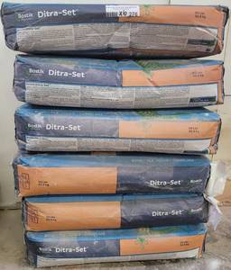 lot 276 image: LOT OF 6 BOSTIK DITRA-SET 50LB BAGS OF TILE MORTAR AS SHOWN. (YOUR BID X 6)