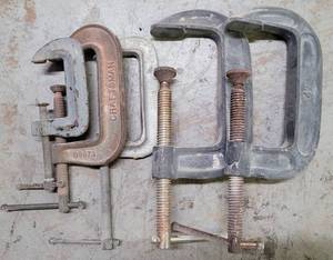 lot 316 image: LOT OF 5 C-CLAMPS IN VARIOUS SIZES AS SHOWN.