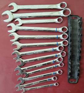 lot 327 image: LOT OF WRENCHES PLUS HOLDER AS SHOWN.