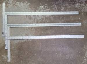 lot 329 image: LOT OF 3 DRYWALL T-SQUARES AS SHOWN. (YOUR BID X 3)