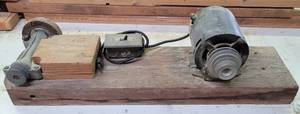 lot 336 image: SHOP MADE GRINDER AS SHOWN.