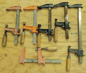 lot 338 image: LOT OF 6 CLAMPS IN VARIOUS SIZES AS SHOWN. (YOUR BID X 6)