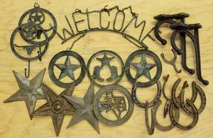 lot 341 image: LOT OF CAST IRON DECOR AND MORE AS SHOWN.