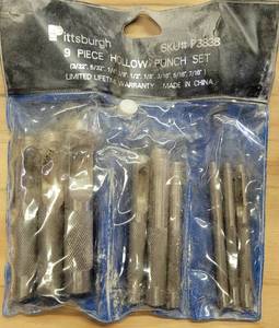 lot 354 image: PITTSBURGH 9 PIECE HOLLOW PUNCH SET AS SHOWN.