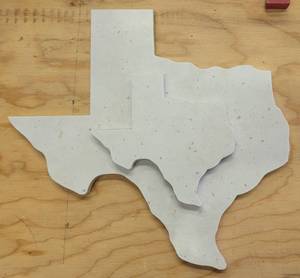 lot 357 image: LOT OF TEXAS MAP CUTOUTS AS SHOWN.