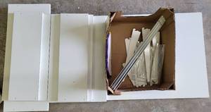 lot 367 image: DISASSEMBLED SHELVING UNIT WITH HARDWARE AS SHOWN.