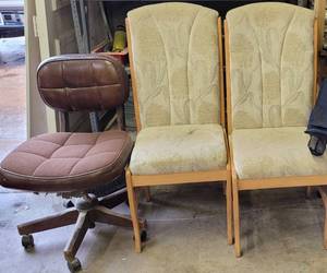 lot 402 image: LOT OF 3 CHAIRS IN STYLES SHOWN.