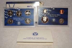 lot 161 image: 1999 United States Mint Proof Set with Certificate