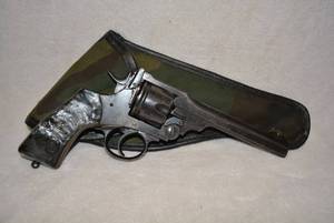 lot 1 image: WW2 issue Webley Mark VI break top revolver .45 caliber.
