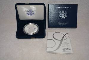lot 148 image: 2007 American Eagle One Ounce Silver Proof Coin with Certificate of Authenticity